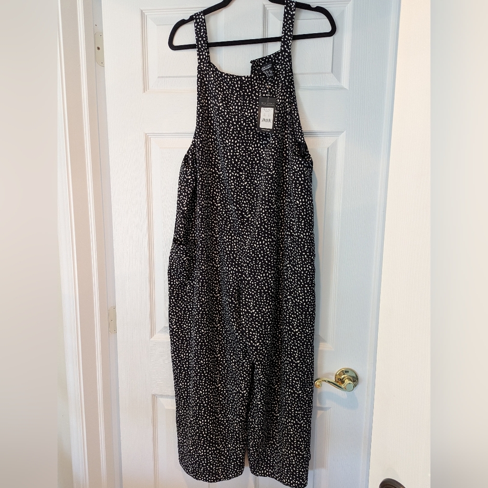 Black and White Polka Dot Maternity Jumpsuit